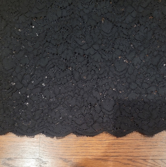 & Other Stories High Neck Bodycon Lace Longsleeve Scalloped Hem Dress Size 6 - Picture 10 of 12